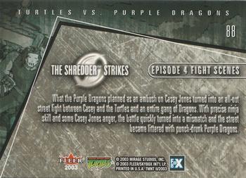 2003 Fleer Teenage Mutant Ninja Turtles 2: The Shredder Strikes #88 Turtles vs. Purple Dragons Back