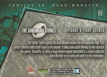2003 Fleer Teenage Mutant Ninja Turtles 2: The Shredder Strikes #89 Turtles vs. Nano-Monster Back