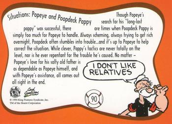 1993 Card Creations Popeye #90 Popeye and Poopdeck Pappy Back