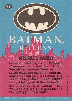 1992 O-Pee-Chee Batman Returns #73 Missiles Away! Back