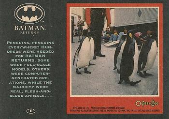 1992 O-Pee-Chee Batman Returns - Stadium Club #E Penguins, penguins everywhere! Back