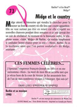 1992 Panini Barbie and Friends! (French Version) #73 Midge Goes Country Back