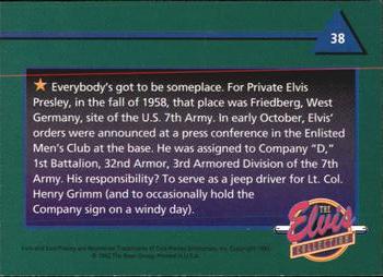 1992 The River Group The Elvis Collection #38 Everybody's got to be someplace. For Private Elvis Presley... Back