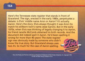 1992 The River Group The Elvis Collection #164 Here's the Tennessee register that stands... Back