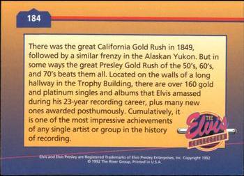 1992 The River Group The Elvis Collection #184 There was the great California Gold Rush in... Back