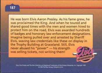 1992 The River Group The Elvis Collection #187 He was born Elvis Aaron Presley. As his fame... Back