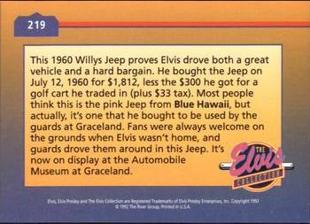 1992 The River Group The Elvis Collection #219 This 1960 Willys Jeep proves Elvis drove both... Back