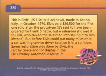 1992 The River Group The Elvis Collection #220 This is Elvis' 1971 Stutz Blackhawk, made in... Back