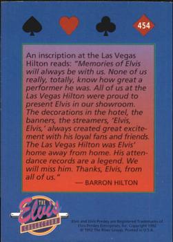 1992 The River Group The Elvis Collection #454 An inscription at the Las Vegas Hilton read... Back