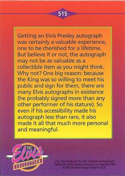 1992 The River Group The Elvis Collection #515 Getting an Elvis Presley autograph was certainly... Back