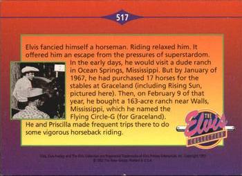 1992 The River Group The Elvis Collection #517 Elvis fancied himself a horseman. Riding relaxed... Back