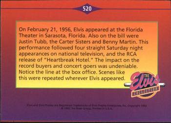 1992 The River Group The Elvis Collection #520 On February 21, 1956, Elvis appeared at the... Back