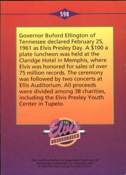 1992 The River Group The Elvis Collection #598 Governor Buford Ellington of Tennessee declared... Back