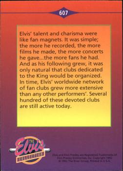 1992 The River Group The Elvis Collection #607 Elvis' talent and charisma were like fan magnets... Back