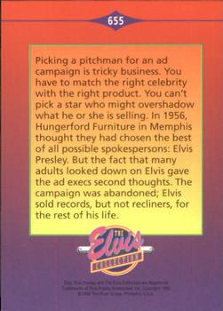 1992 The River Group The Elvis Collection #655 Picking a pitchman for an ad campaign is tricky... Back