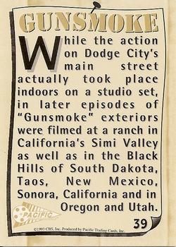 1993 Pacific Gunsmoke #39 The Streets of Dodge Back