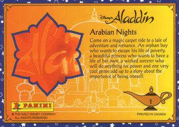 1993 Panini Aladdin #1 Arabian Nights Back