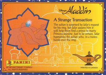 1993 Panini Aladdin #20 A Strange Transaction Back