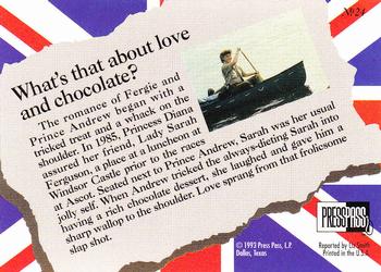 1993 Press Pass The Royal Family #24 What's that about love and chocolate? Back