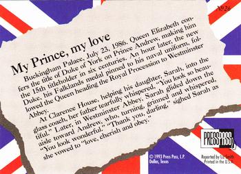 1993 Press Pass The Royal Family #26 My Prince, my love Back