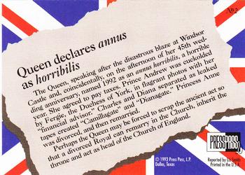 1993 Press Pass The Royal Family #2 Queen declares annus as horribilis Back
