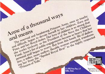 1993 Press Pass The Royal Family #45 Anne of a thousand ways and means Back