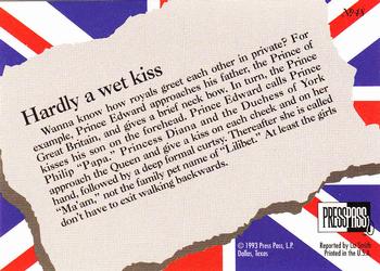 1993 Press Pass The Royal Family #48 Hardly a wet kiss Back