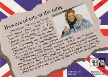 1993 Press Pass The Royal Family #4 Beware of tots at the table Back