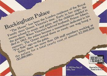 1993 Press Pass The Royal Family #50 Buckingham Palace Back