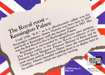 1993 Press Pass The Royal Family #52 The Royal roose - Kensington Palace Back