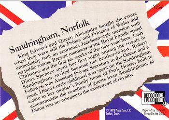 1993 Press Pass The Royal Family #54 Sandringham, Norfolk Back