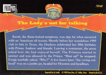 1993 Press Pass The Royal Family #60 The lady's not for talking Back
