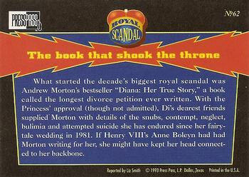 1993 Press Pass The Royal Family #62 The book that shook the throne Back