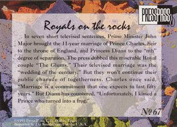 1993 Press Pass The Royal Family #67 Royals on the rocks Back
