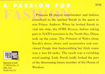 1993 Press Pass The Royal Family #80 Fashion consultant to the spirited Sarah Back