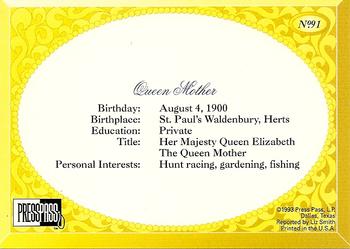 1993 Press Pass The Royal Family #91 Queen Mother Back