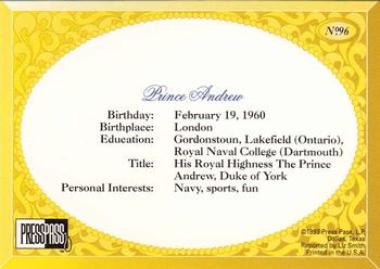 1993 Press Pass The Royal Family #96 Prince Andrew Back