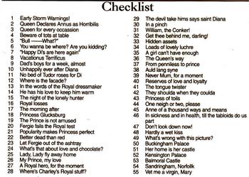 1993 Press Pass The Royal Family #NNO Checklist [1-110] Front