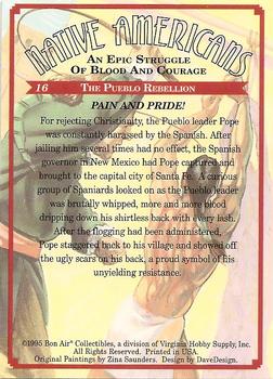 1995 Bon Air Native Americans: An Epic Struggle of Blood and Courage (Hobby Version) #16 Pain & Pride! Back