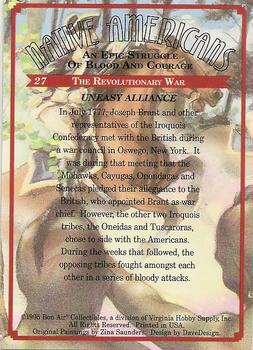 1995 Bon Air Native Americans: An Epic Struggle of Blood and Courage (Hobby Version) #27 Uneasy Alliance Back