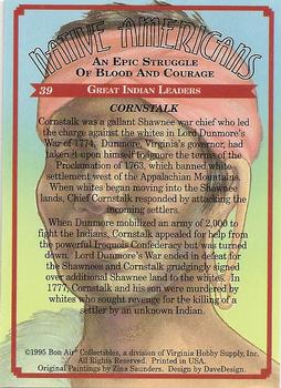 1995 Bon Air Native Americans: An Epic Struggle of Blood and Courage (Hobby Version) #39 Cornstalk Back