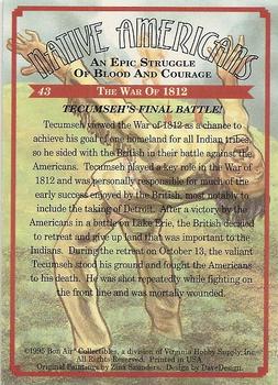 1995 Bon Air Native Americans: An Epic Struggle of Blood and Courage (Hobby Version) #43 Tecumseh's Final Battle! Back