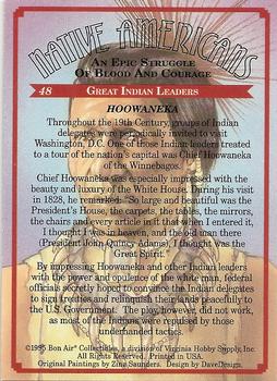1995 Bon Air Native Americans: An Epic Struggle of Blood and Courage (Hobby Version) #48 Hoowaneka Back