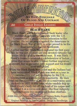 1995 Bon Air Native Americans: An Epic Struggle of Blood and Courage (Hobby Version) #50 Black Hawk Back