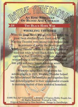 1995 Bon Air Native Americans: An Epic Struggle of Blood and Courage (Hobby Version) #58 Whirling Thunder Back