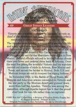 1995 Bon Air Native Americans: An Epic Struggle of Blood and Courage (Hobby Version) #89 Victorio Back