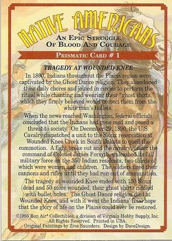 1995 Bon Air Native Americans: An Epic Struggle of Blood and Courage (Hobby Version) - Prismatics #1 Tragedy at Wounded Knee Back
