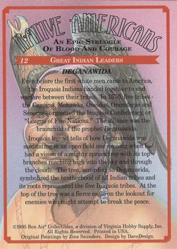 1995 Bon Air Native Americans: An Epic Struggle of Blood and Courage (Hobby Version) - Non UV-coated #12 Deganawida Back