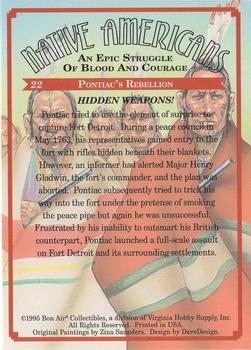 1995 Bon Air Native Americans: An Epic Struggle of Blood and Courage (Hobby Version) - Non UV-coated #22 Hidden Weapons! Back