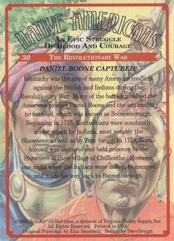 1995 Bon Air Native Americans: An Epic Struggle of Blood and Courage (Hobby Version) - Non UV-coated #30 Daniel Boone Captured! Back